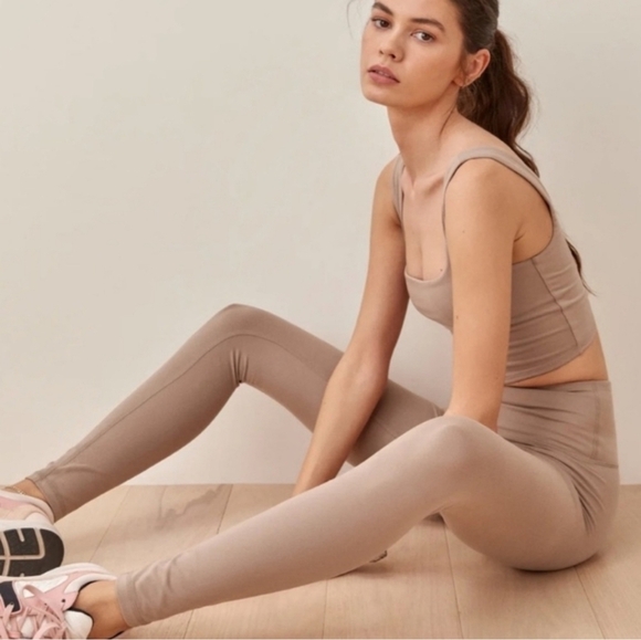 Reformation Women's Active Casual Ecostretch High Rise Leggings Clay Small (2-4) - Picture 6 of 13